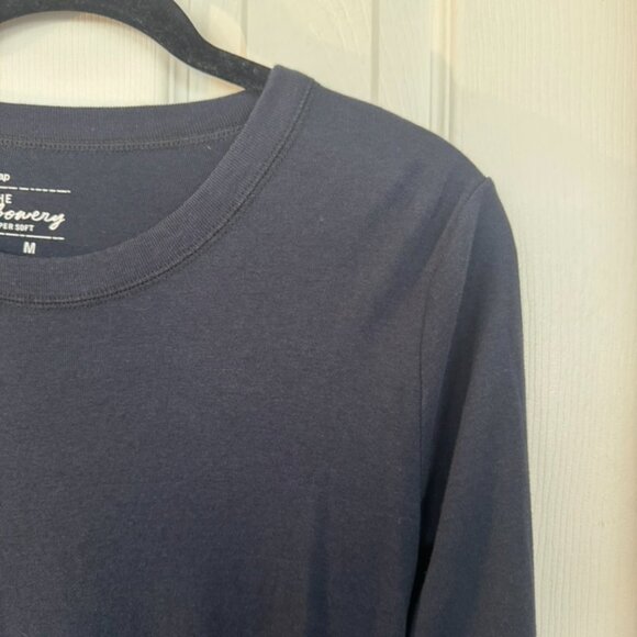 NWOT, Gap The Bowery Long Sleeve Crewneck T-Shirt, Navy Blue, Size M - Picture 4 of 15